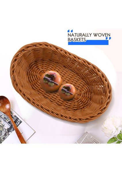 Oval Hasır Dokuma Ekmek Sepeti, Gıda Meyve Kozmetik Depolama Masa Üstü ve Banyo Için 10.2 Inç Depolama Sepeti (Yurt Dışından) fiyatları