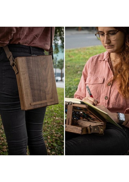 Yazarlar Messenger Ahşap Kutu A5 Ahşap Retro Trend Omuz Çantası Açık Evrak Çantası Kutusu Ev Dekor Sanat Çanta (Yurt Dışından) indirimleri