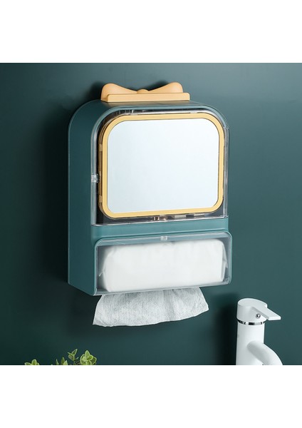 Duvara Monte Makyaj Organizatör Yumruksuz Banyo Doku Saklama Kutusu Toz Geçirmez ve Su Geçirmez Banyo Takı Rafı-B (Yurt Dışından) fırsatları