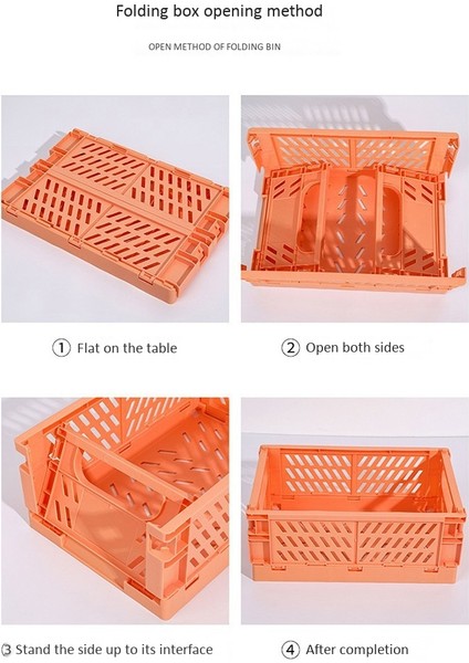 Katlanabilir Sandık Plastik Katlanır Saklama Kutusu Sepet Yardımcı Kozmetik Konteyner Pembe (Yurt Dışından) modelleri