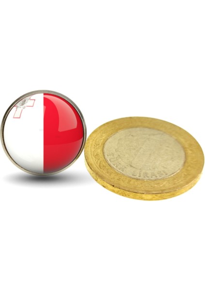 Malta Yaka Rozeti Maltha Ülke Bayrağı Paslanmaz Çelik 3D Camlı Rozet fiyatları