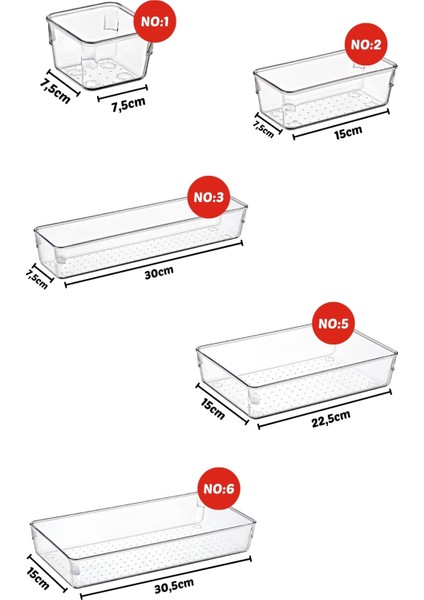 NY Home 7 Parça Çekmece Içi Punto Drawer Düzenleyici