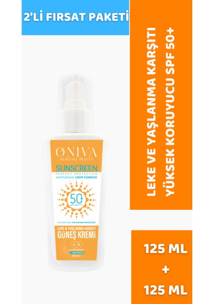 2'Li Leke Ve Yaşlanma Önleyici Yüksek Koruyucu Spf 50+ Güneş Kremi 125 Ml.