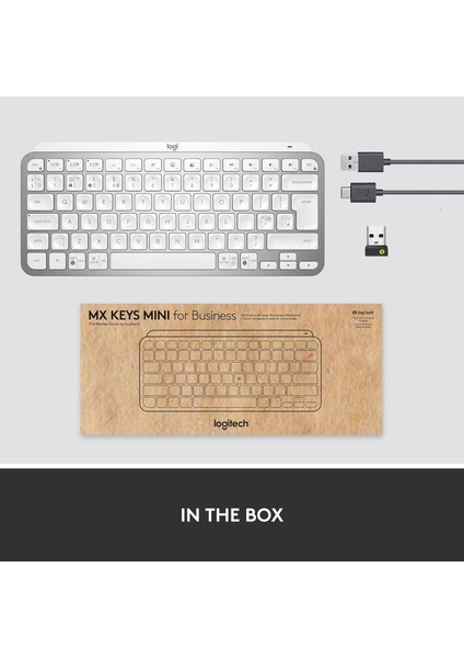 Mx Keys Mini Aydınlatmalı, Bolt Alıcılı, Şarj Edilebilir, Açık Gri, Kablosuz Klavye Ingilizce