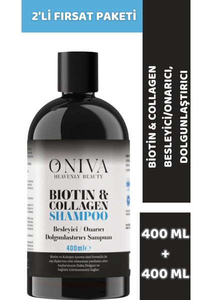 2'li Biotin & Collagen Besleyici/onarıcı, Dolgunlaştırıcı Shampoo 400 ml