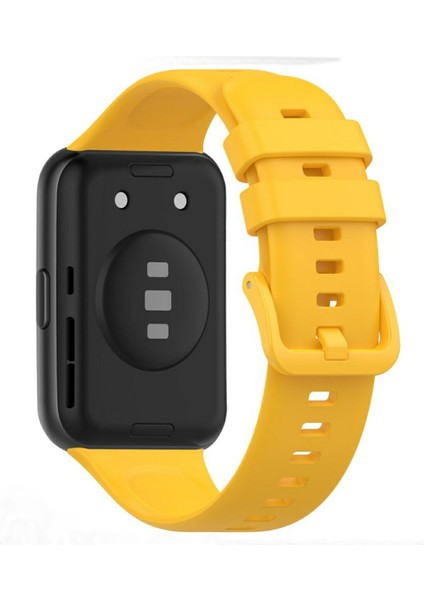 Huawei Watch Fit 2 Uyumlu Spor Silikon Kordon Hardal Sarı