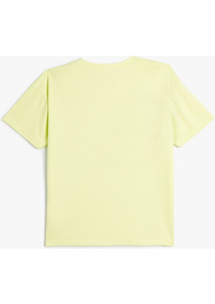 T-Shirt Slogan Baskılı Kısa Kollu Bisiklet Yaka Pamuklu