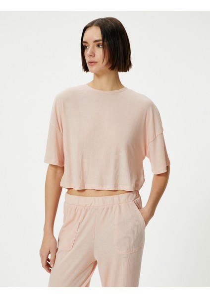 Pijama Üstü Tişört Kısa Kollu Bisiklet Yaka Modal modelleri