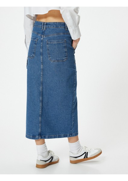 Uzun Kot Etek Önden Yırtmaç Detaylı Cepli Pamuklu fırsatları