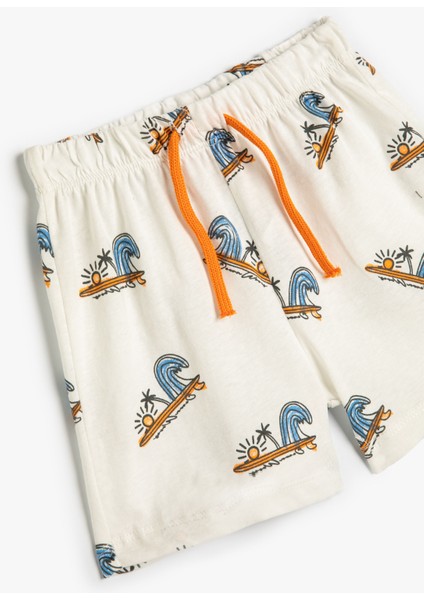 Şort Yaz Temalı Beli Bağlamalı Pamuklu modelleri