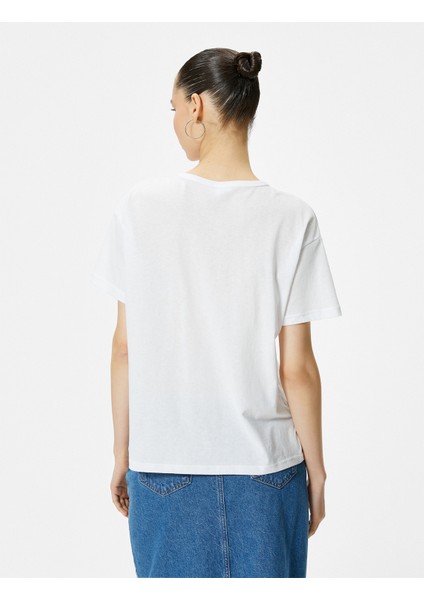 Oversize T-Shirt Soluk Efektli Kısa Kollu Bisiklet Yaka Pamuklu fırsatları