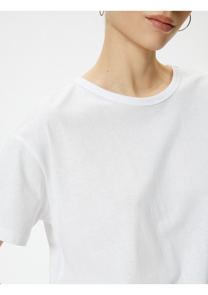 Oversize T-Shirt Soluk Efektli Kısa Kollu Bisiklet Yaka Pamuklu indirimleri