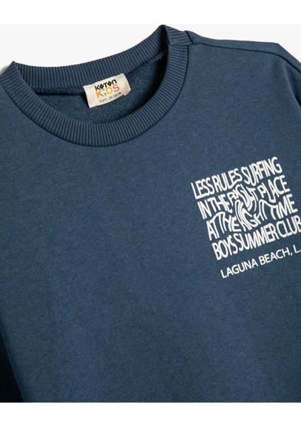 Sweatshirt Arkası Baskılı Slogan Temalı Uzun Kollu