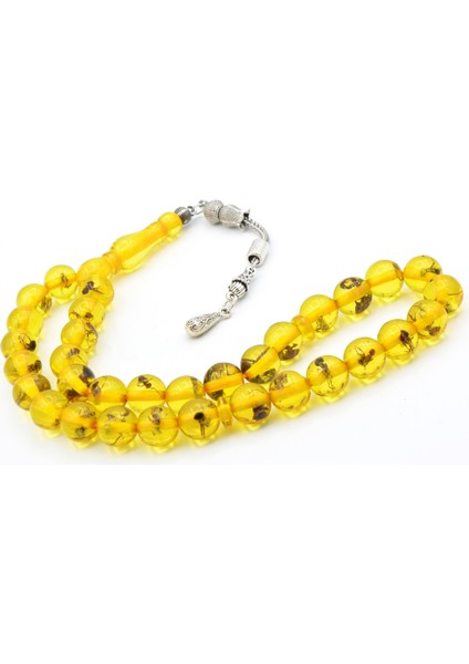 Küre Kesim Karınca Fosilli Toz Kehribar Tesbih 10 mm modelleri