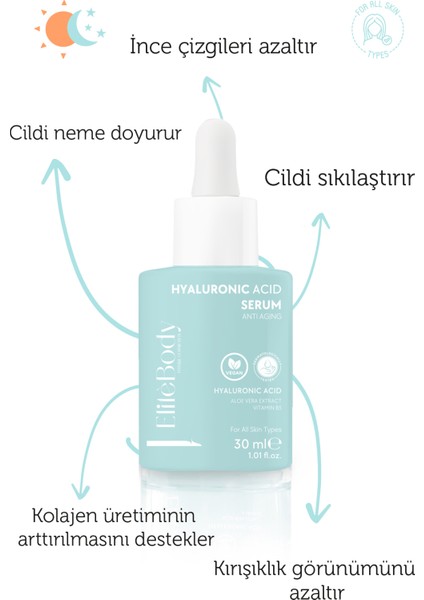 Hyaluronik Asid Yoğun Nemlendirici Anti Aging Cilt Bakım Serumu