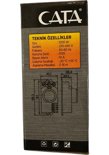 CT-9185 1200W 360 Derece Radar Sensör (2 Adet)