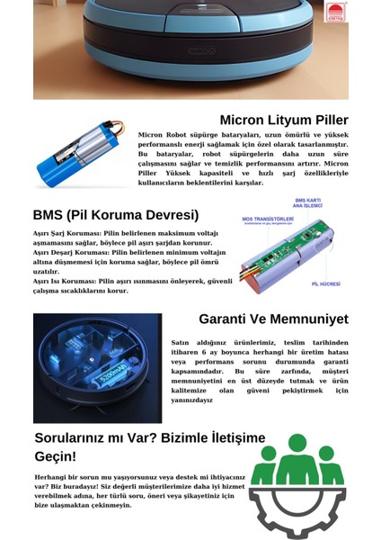 Viomi V3 Uyumlu 14.4V 3200 Mah Robot Süpürge Batarya , Pil Orijinal Kapasite