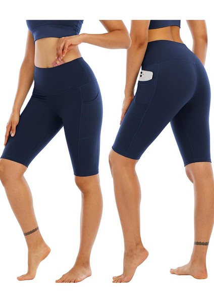 Kadın Yüksel Bel Toparlayıcı Çift Cepli Biker Şort Kısa Spor Tayt fiyatları