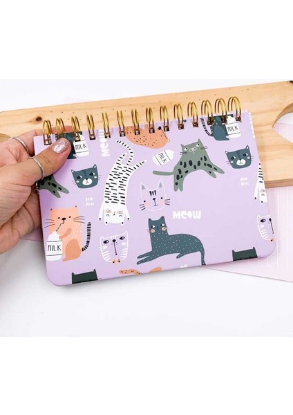 Kawai Kore Kırtasiye Kedi Pati Haftalık Günlük Hatırlatıcı Planlayıcı Defter Weekly Planner 52 Sayfa 18*12 cm Ölçüler