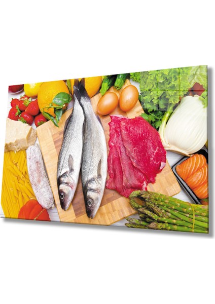 Balık Yumurta Et Besinler Mutfak Cam Tablomiyrem 36X23-MIYREM fiyatları