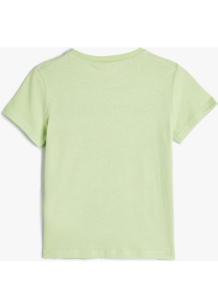 T-Shirt Yaz Temalı Kısa Kollu Bisiklet Yaka Pamuklu