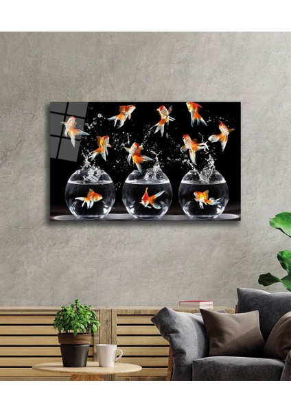 Balıklar Cam Tablo Fishes 36X23-MIYREM