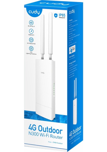 LT400 2,4ghz/5ghz 4port Wi-Fi,4g Lte IP65 Nonosım Destekli Outdoor Mobile Router