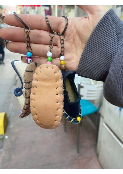 El Yapımı Deri Anahtarlık Mini Çarık fırsatları
