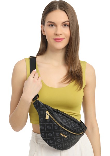 Siyah Kadın 42X13X11 cm Bel Çantası 05FM24Y1000