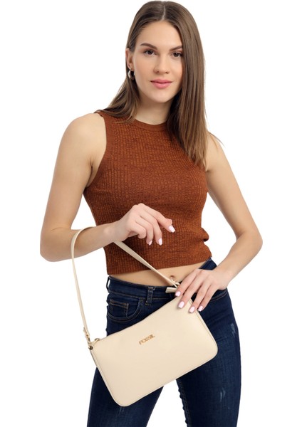 Bej Kadın 27X16X6 cm Omuz Çantası 05FM24Y1018