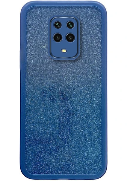 Xiaomi Redmi Note 9s Uyumlu Kılıf Zebana Işıltım Silikon Kılıf (Kamera Lens Korumalı) Açık Mavi