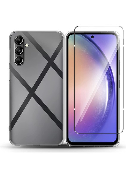 Samsung Galaxy A54 5g Için Tpu 2.5d Ark Kenar Temperli Cam Ekran Filmi ile Net Telefon Kılıfı (Yurt Dışından)