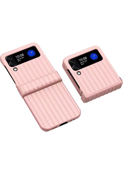 Samsung Galaxy Z Flip4 Için 5g Kasa Çizgili Tam Katlanır Telefon Kasası Anti-Fall Sert Pc - Telefon Kılıfı (Yurt Dışından)