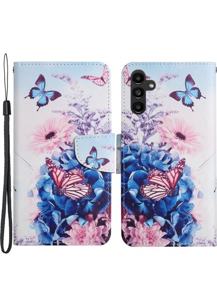 Samsung Galaxy A24 Için 4g Cüzdan Pu Deri Desen Baskı Standı Flip -Melez Kelebekler Telefon Kılıfı (Yurt Dışından)