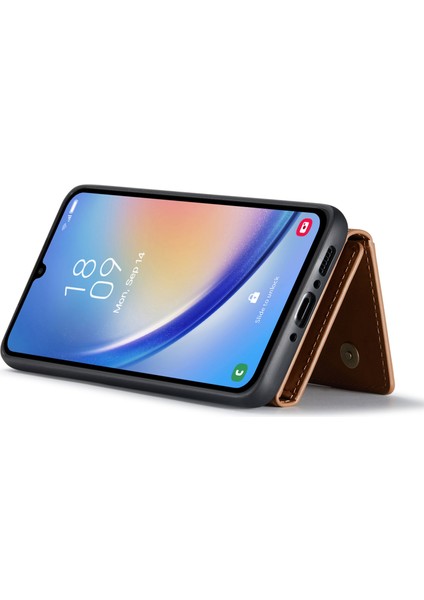 Samsung Galaxy A34 5g Çıkarılabilir Manyetik Telefon Kasası Pu Deri Kaplı Pc+Tpu Cüzdan Kickstand- Telefon Kılıfı (Yurt Dışından)