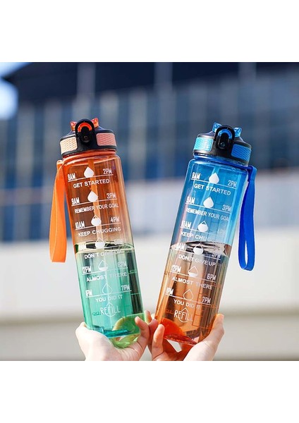Degrade Şeffaf Spor Su Bardağı 1000ML (Yurt Dışından)