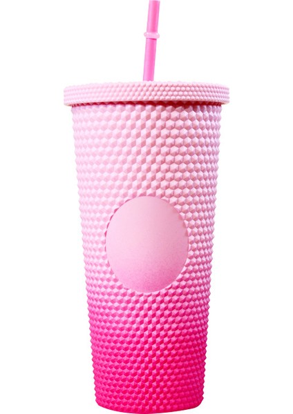 Yaratıcı Çift Katmanlı Plastik Pipetli Bardak 710ML (Yurt Dışından)