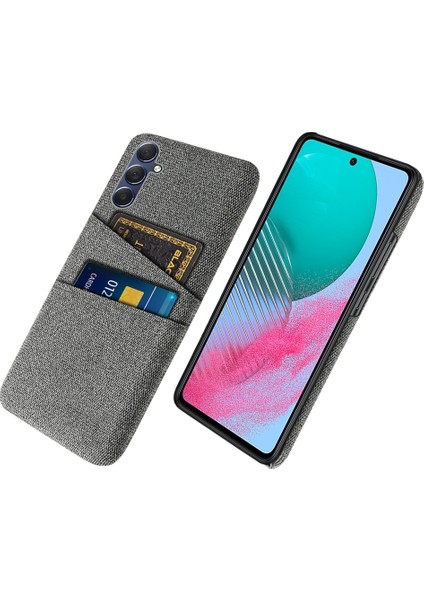 Samsung Galaxy M54 5G/F54 5g Için Pc+Çift Kart Yuvası Grey ile Kumaş Anti-Drop Telefon Kılıfı (Yurt Dışından)