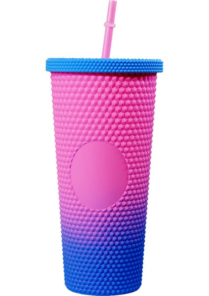 Yaratıcı Çift Katmanlı Plastik Pipetli Bardak 710ML (Yurt Dışından)
