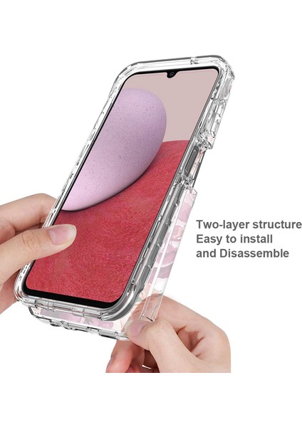 Samsung Galaxy A14 5g/4g Desen Baskı Şeffaf Pc Çerçevesi+Tpu -Al Çiçek Telefon Kılıfı (Yurt Dışından) fiyatları