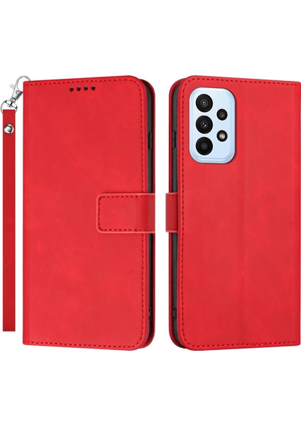 Samsung Galaxy A23 4G/A23 5g (Global Versiyon) Cüzdan Folio Pu Deri Derek Dergi Dokulu Stand Kayış Sı Telefon Kılıfı (Yurt Dışından)
