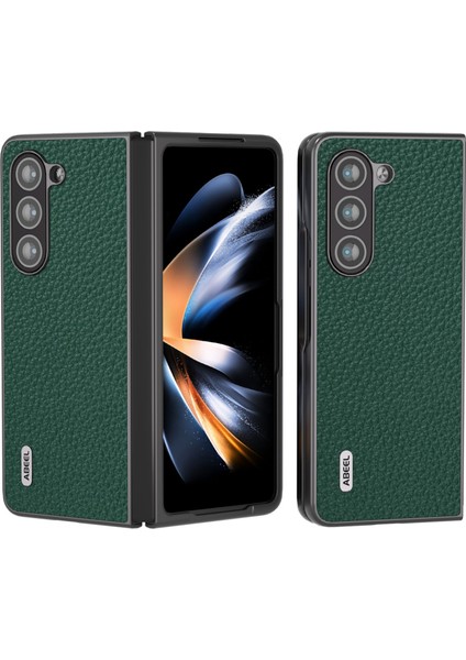 Samsung Galaxy Z Fold5 5g Litchi Doku Cowhide Deri Kaplamalı Pc Vaka- Telefon Kılıfı (Yurt Dışından)