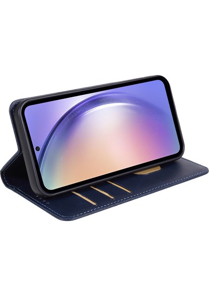 Samsung Galaxy A54 Için 5g Anti-Çizgi Pu Deri Deri Stand Buzağı Doku Cüzdan Anti-Drop Telefon - Telefon Kılıfı (Yurt Dışından)