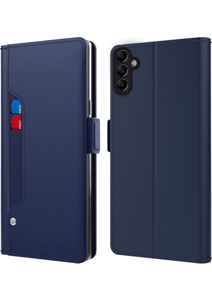 Samsung Galaxy A34 5g Için Pu Deri+Tpu Stand Kart Tutucu Ayna Tamı Telefon Si Telefon Kılıfı (Yurt Dışından)