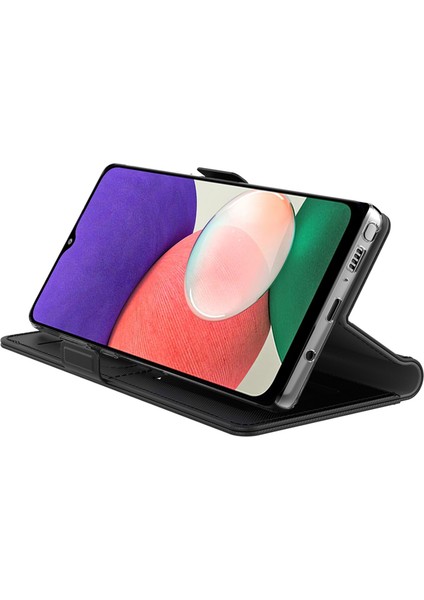 Samsung Galaxy A34 5g Için Pu Deri+Tpu Stand Kart Tutucu Ayna Tamı Telefon Si Telefon Kılıfı (Yurt Dışından)