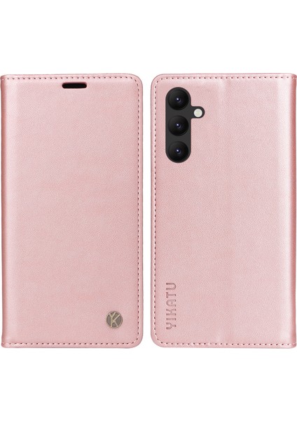 Samsung Galaxy A24 Için 4g Pu Deri Flip Cüzdan Stand-Rose Gold Telefon Kılıfı (Yurt Dışından)