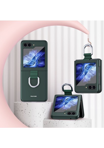 Samsung Galaxy Z Flip5 5g Sert Pc Şerit Metal Yüzük Tutucu Anti-Çizik Telefon Ortası Gece Telefon Kılıfı (Yurt Dışından) fiyatları