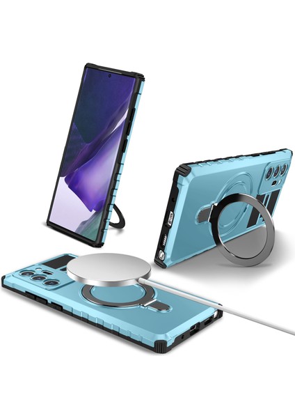 Samsung Galaxy NOTE20 ULTRA/NOTE20 Ultra 5g Için Manyetik Pc+Tpu Kickstand Cover- Telefon Kılıfı (Yurt Dışından)
