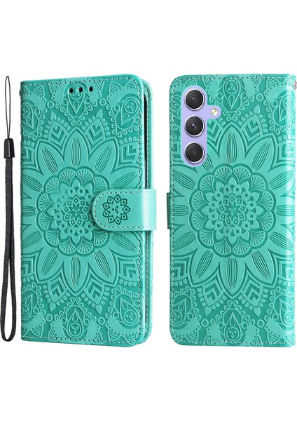 Samsung Galaxy Için M54 5G/F54 5g Pu Deri Deri Flip Ayçiçeği Baskılı Stand Cüzdan Yahudi Telefon Kılıfı (Yurt Dışından)