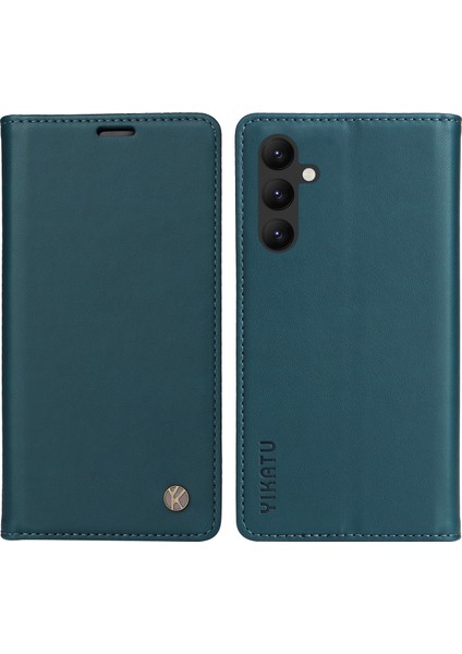 Samsung Galaxy A24 Için 4g Pu Deri Flip Stand-Blue ile Cüzdan Telefon Kılıfı (Yurt Dışından)